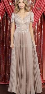 COPY - Rose gold short sleeve formal evening mother of the bride dress